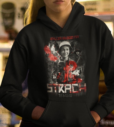 Damska bluza z kapturem BYLI ZA MŁODZI NA STRACH